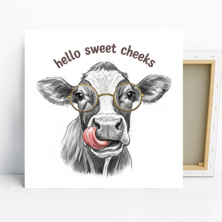 Cow Art, Canvas or Poster, Whimsical Farmhouse ...