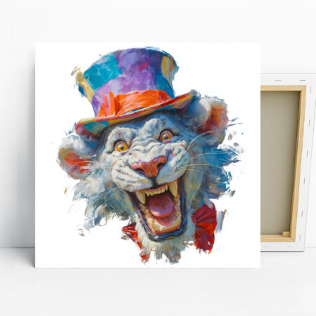 Lion Hat Pop Art, Poster or Canvas, Bohemian Co...