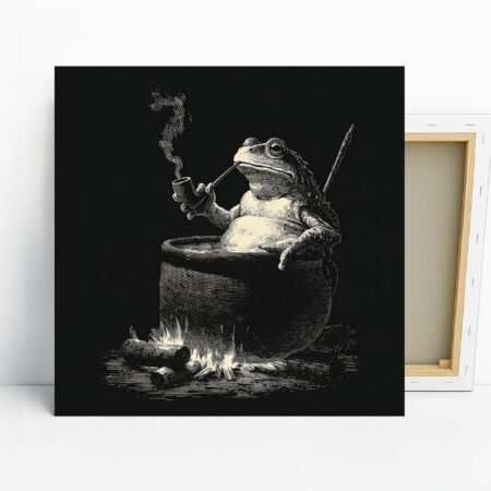 Frog Smoking Pipe Art, Canvas or Poster, Retro ...