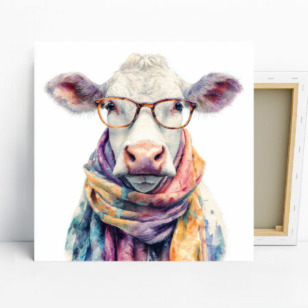 Cow Art, Canvas or Poster, Whimsical Bohemian F...