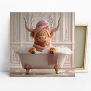 Highland Cow Spa Day Art