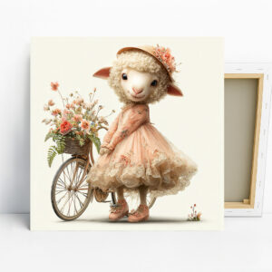 Sheep Floral Bicycle Art
