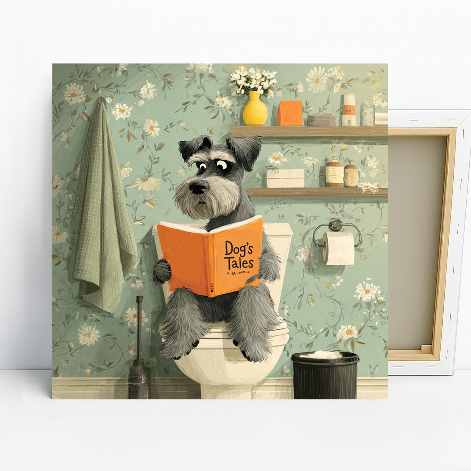 1.jpg Miniature Schnauzer Reading Art