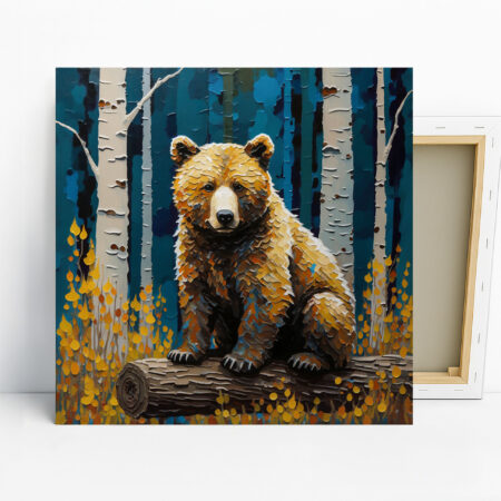 Bear Forest Art, Poster or Canvas, Rustic Farmh...
