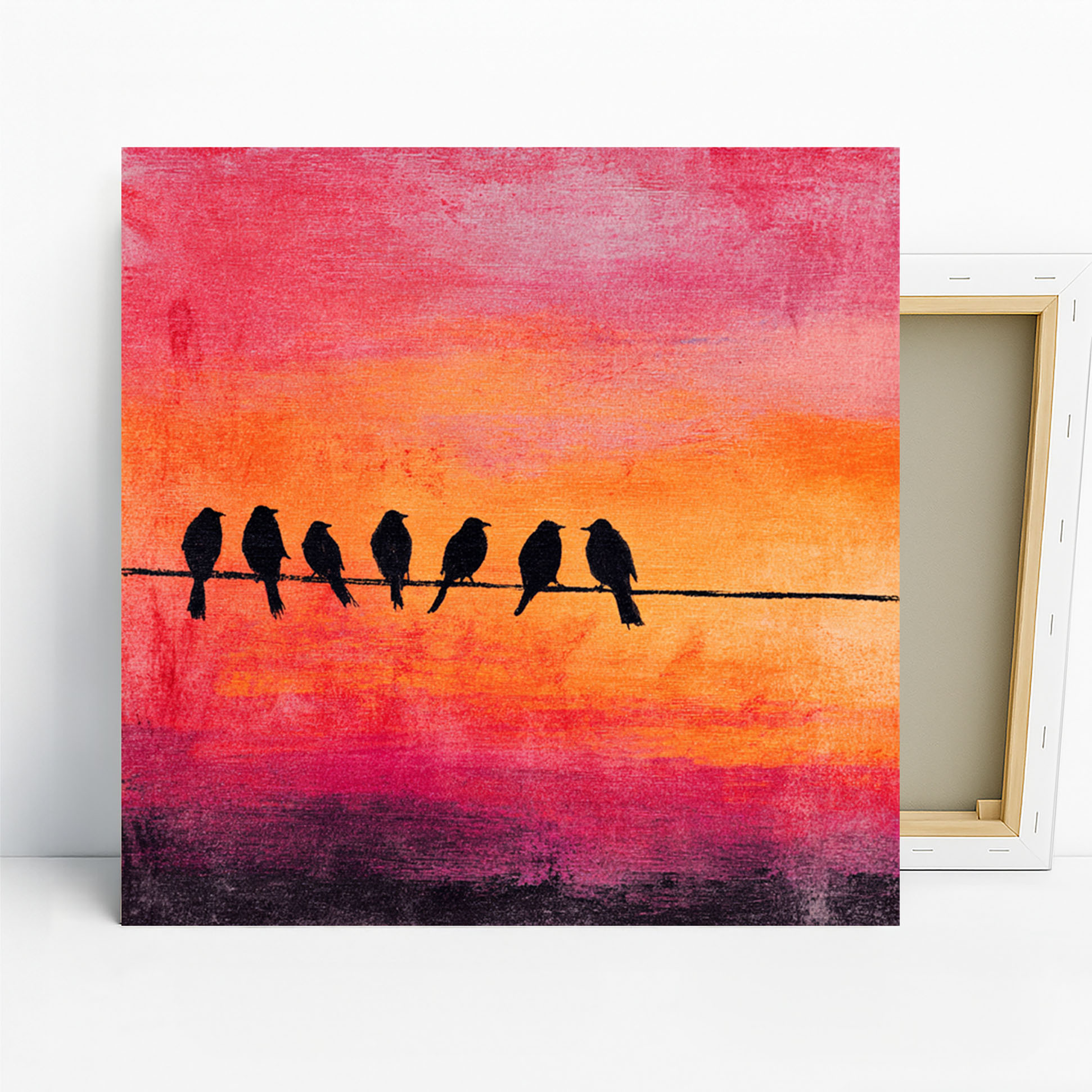 Sunset Birds Art