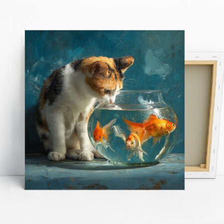 Cat Goldfish Art