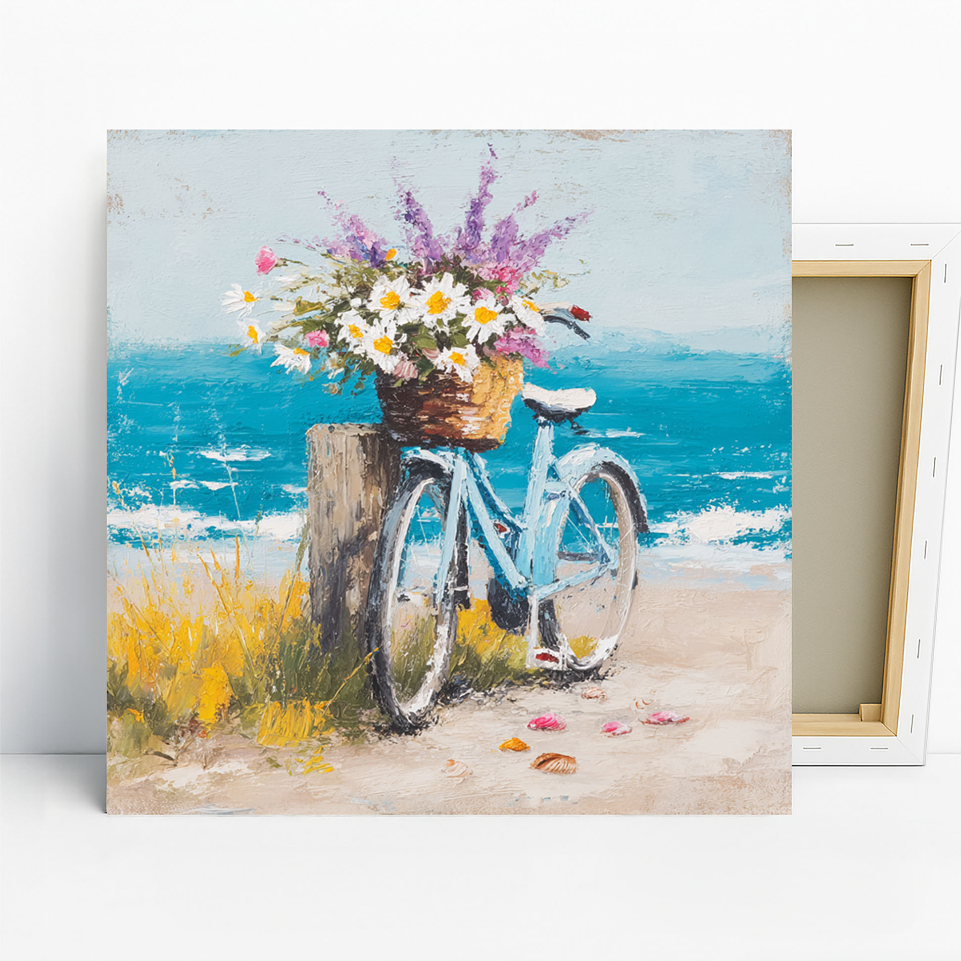 Beach Bike Blooms Art
