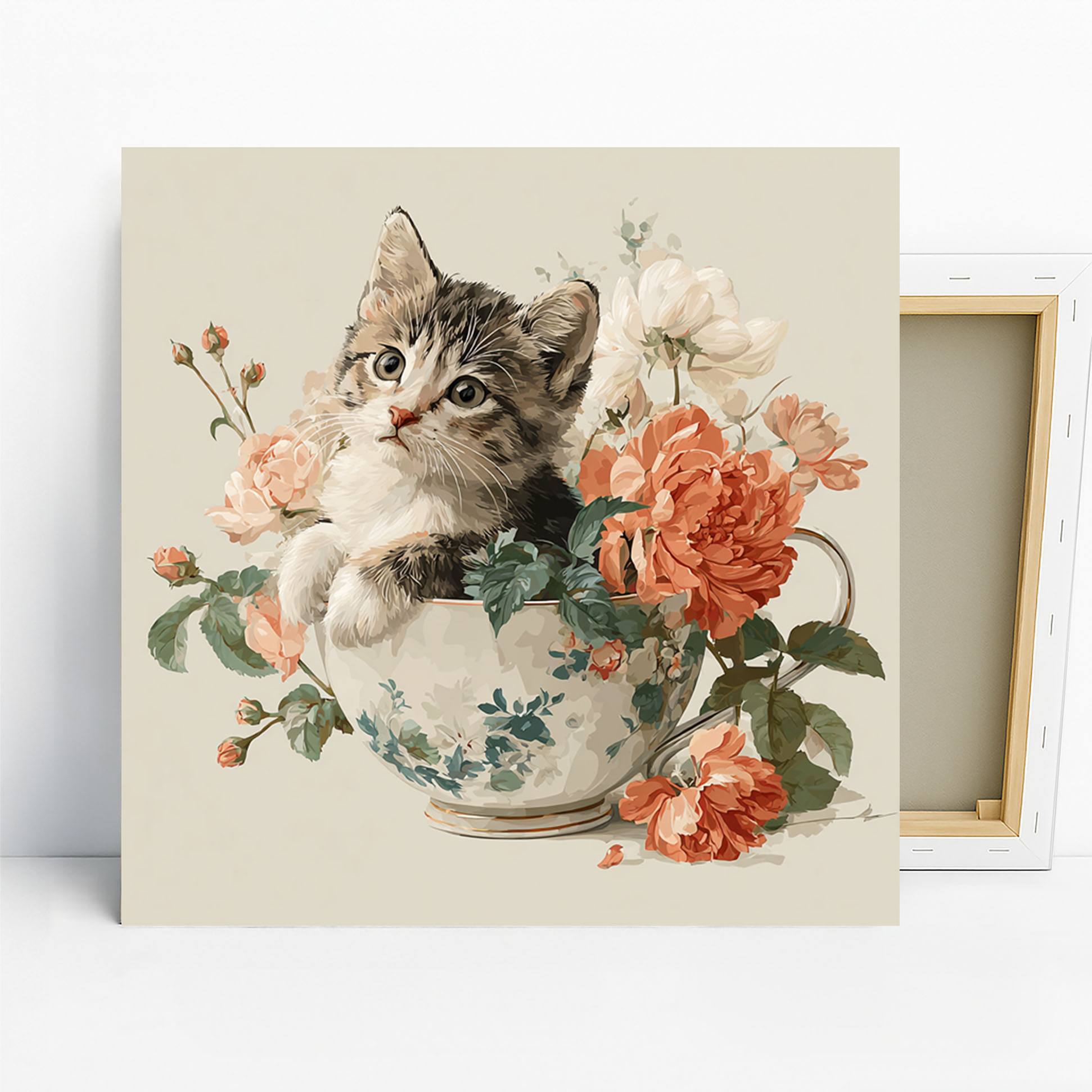 Kitten Teacup Art
