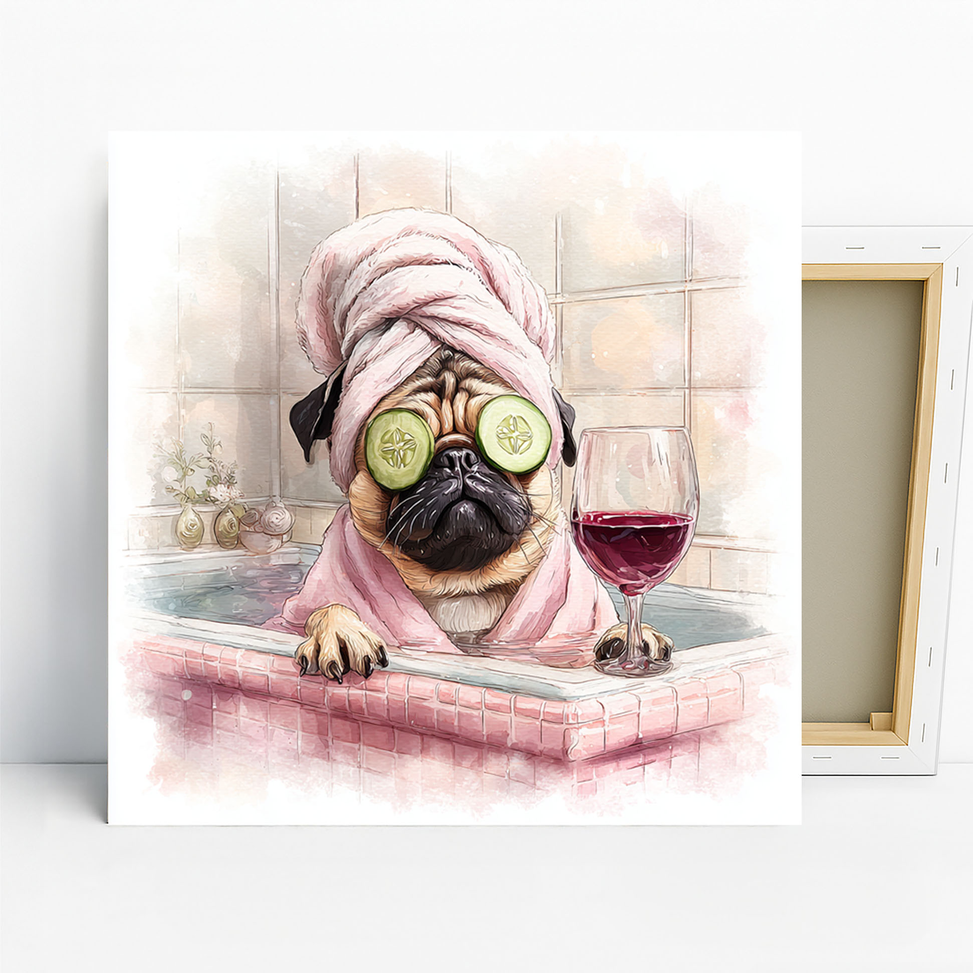 Pug Spa Day Art