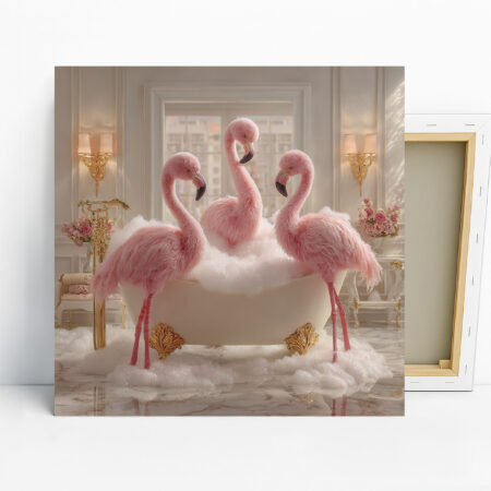 Flamingo Bubble Bath Art