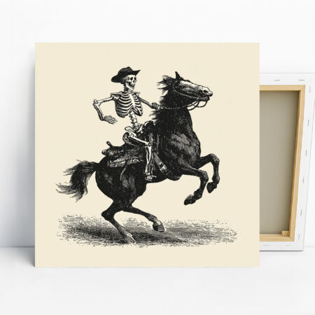 Skeleton Cowboy Horse Art