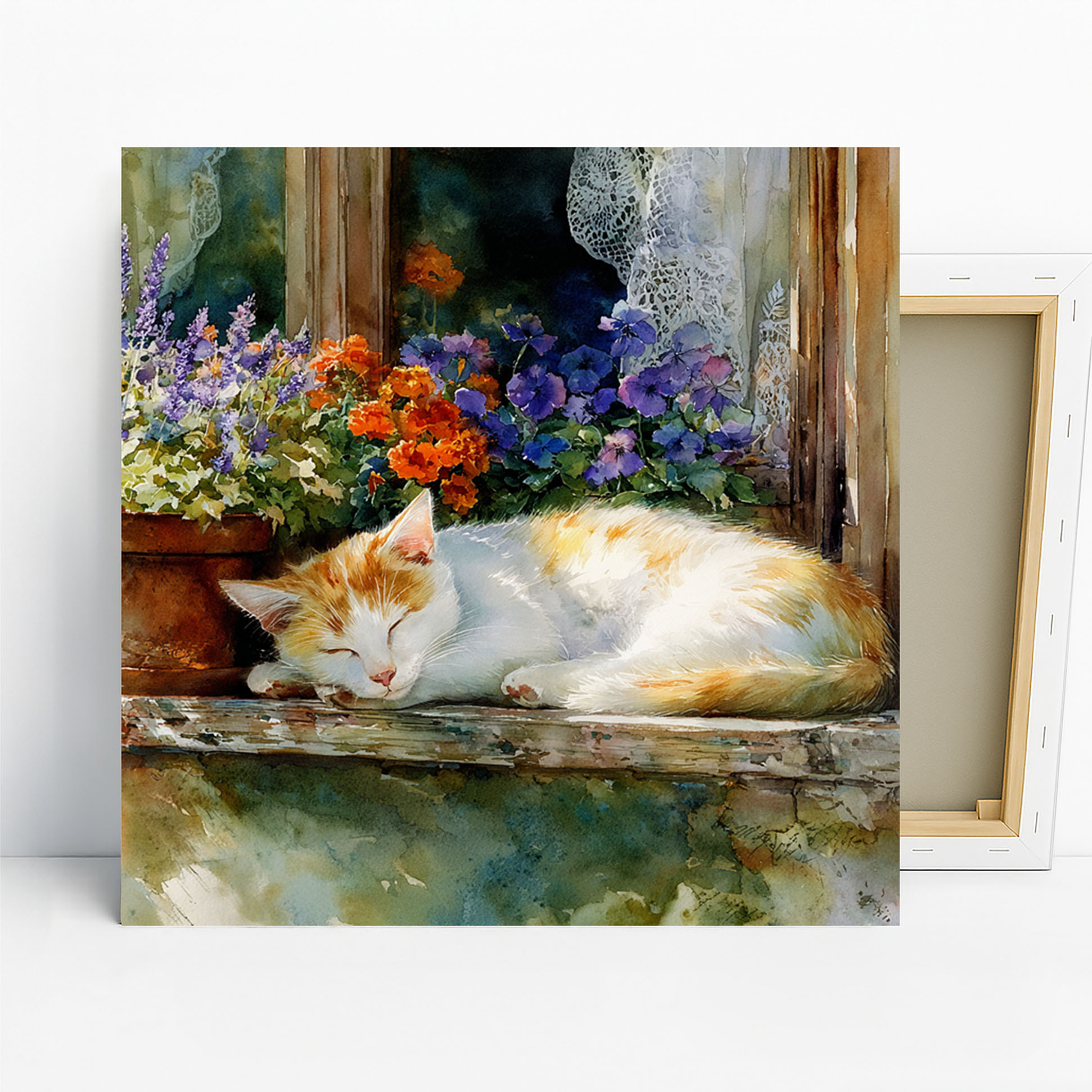 Cat Among Flowers Art