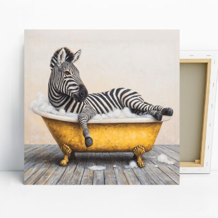 Zebra Bath Time Art