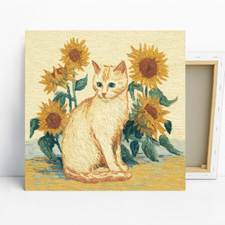 Cat Sunflower Garden Art