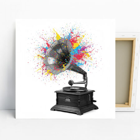 Vintage Gramophone Explosion Art