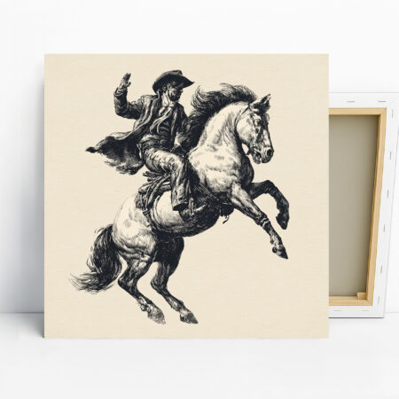 Vintage Cowboy Horse Art