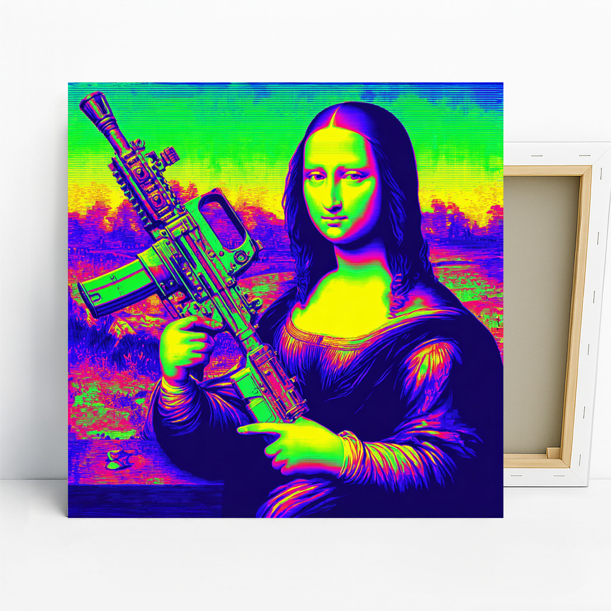 Mona Lisa With Gun Art