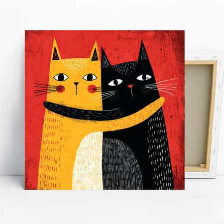 Hugging Cats Art