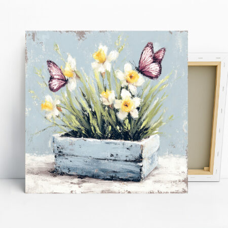 Daffodils and Butterflies Art