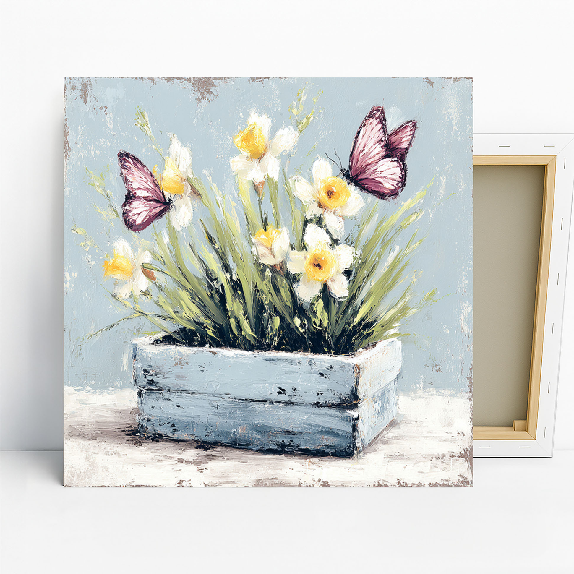 Daffodils and Butterflies Art