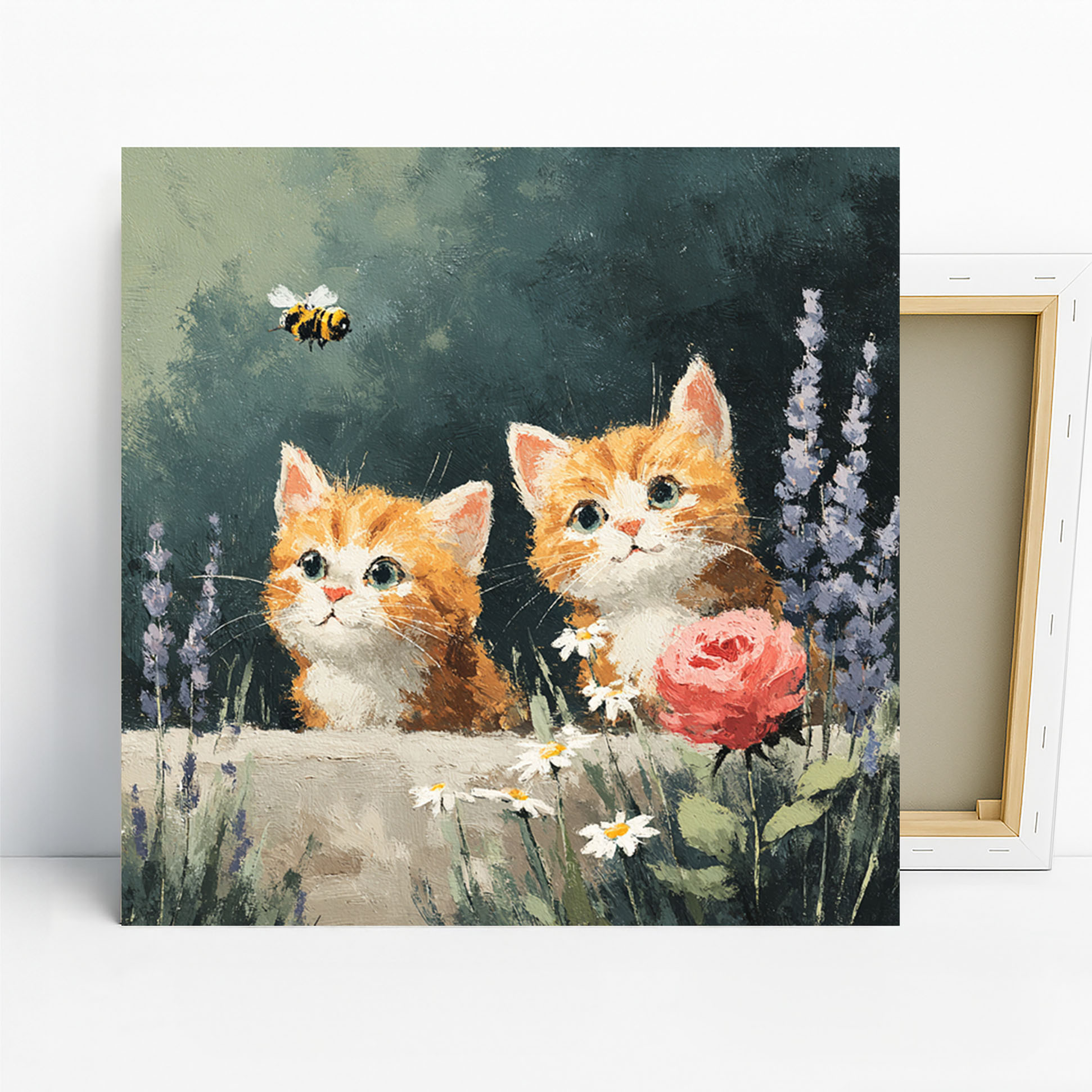 Kittens and Bee Art