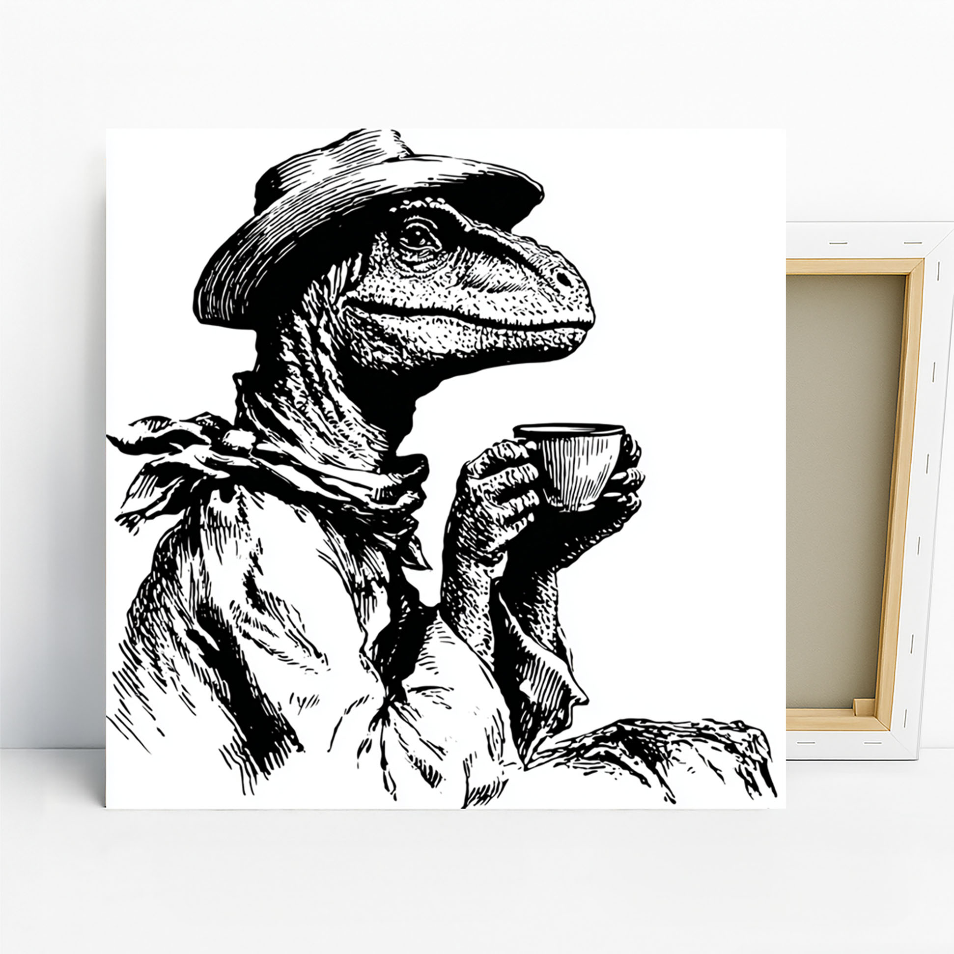 Cowboy Dinosaur Art