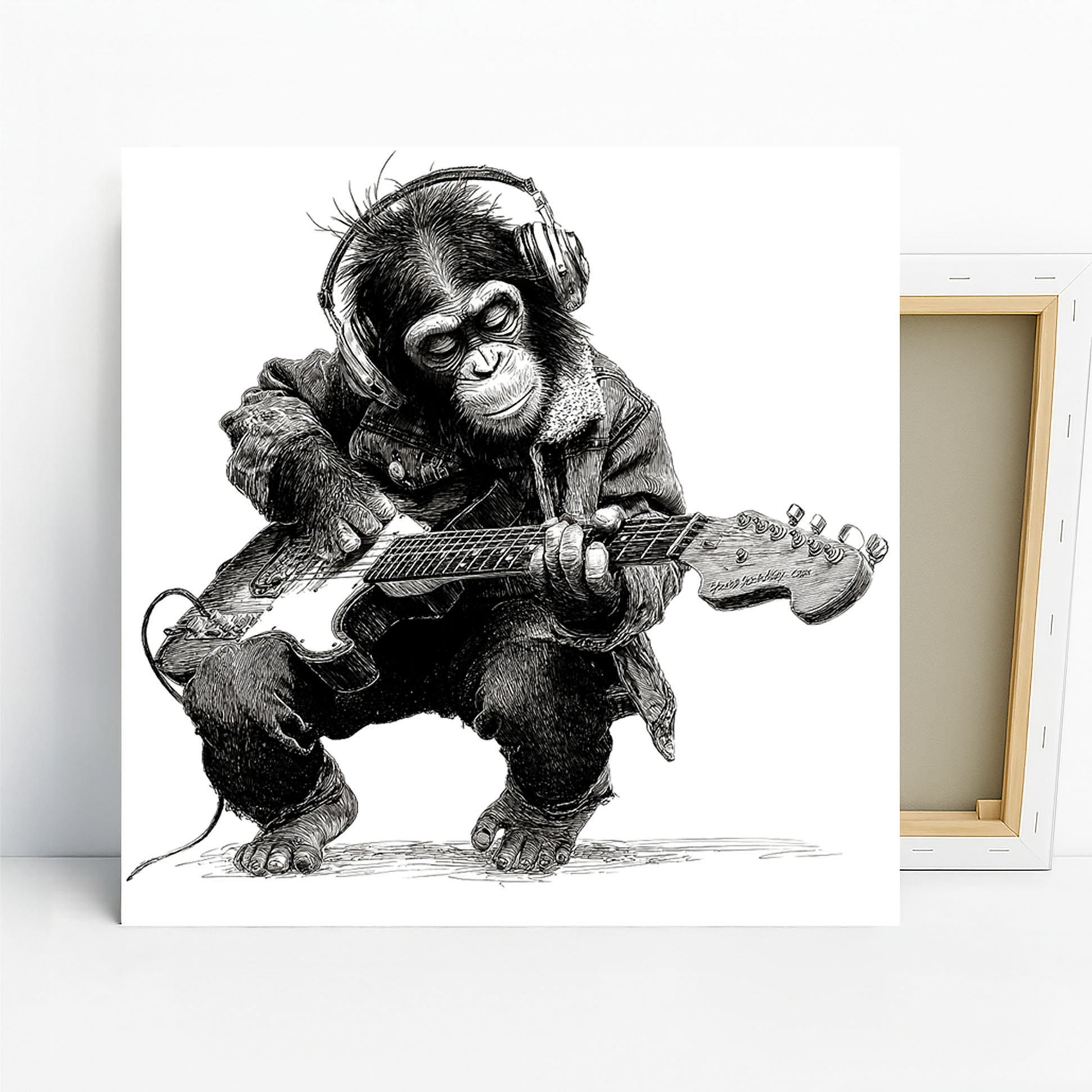 Chimpanzee Rock Star Guitar Art