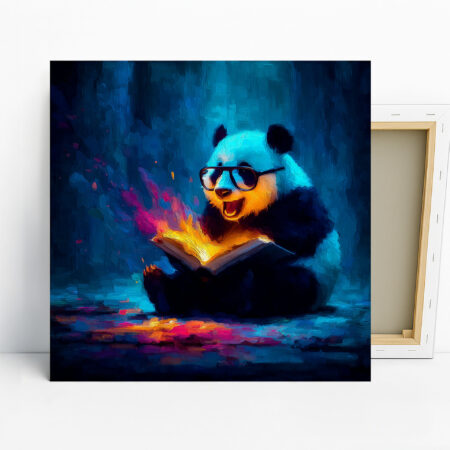 Panda Reading Book Art
