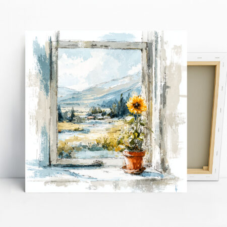 Sunflower Window View Art