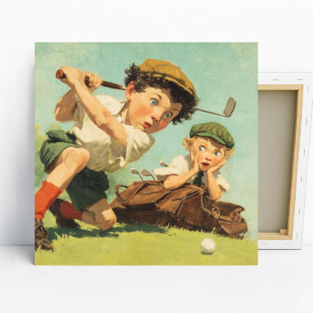 Golf Boys Swing Time Art