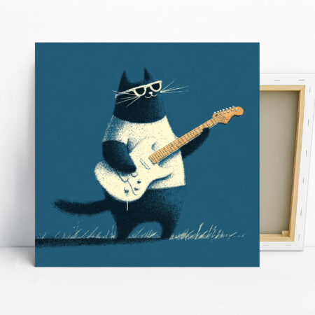 Cat Rock Star Guitar Art