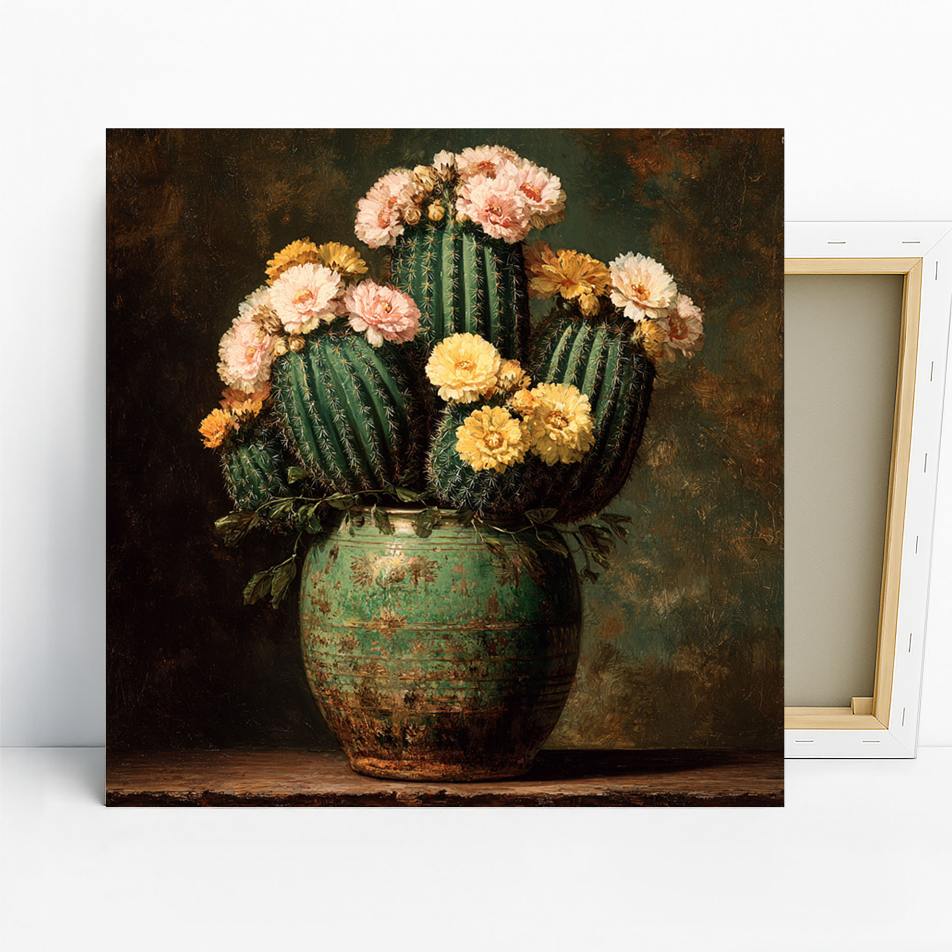 Blooming Cactus Vase Art