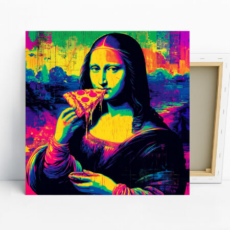 Mona Lisa Eating Pizza Art