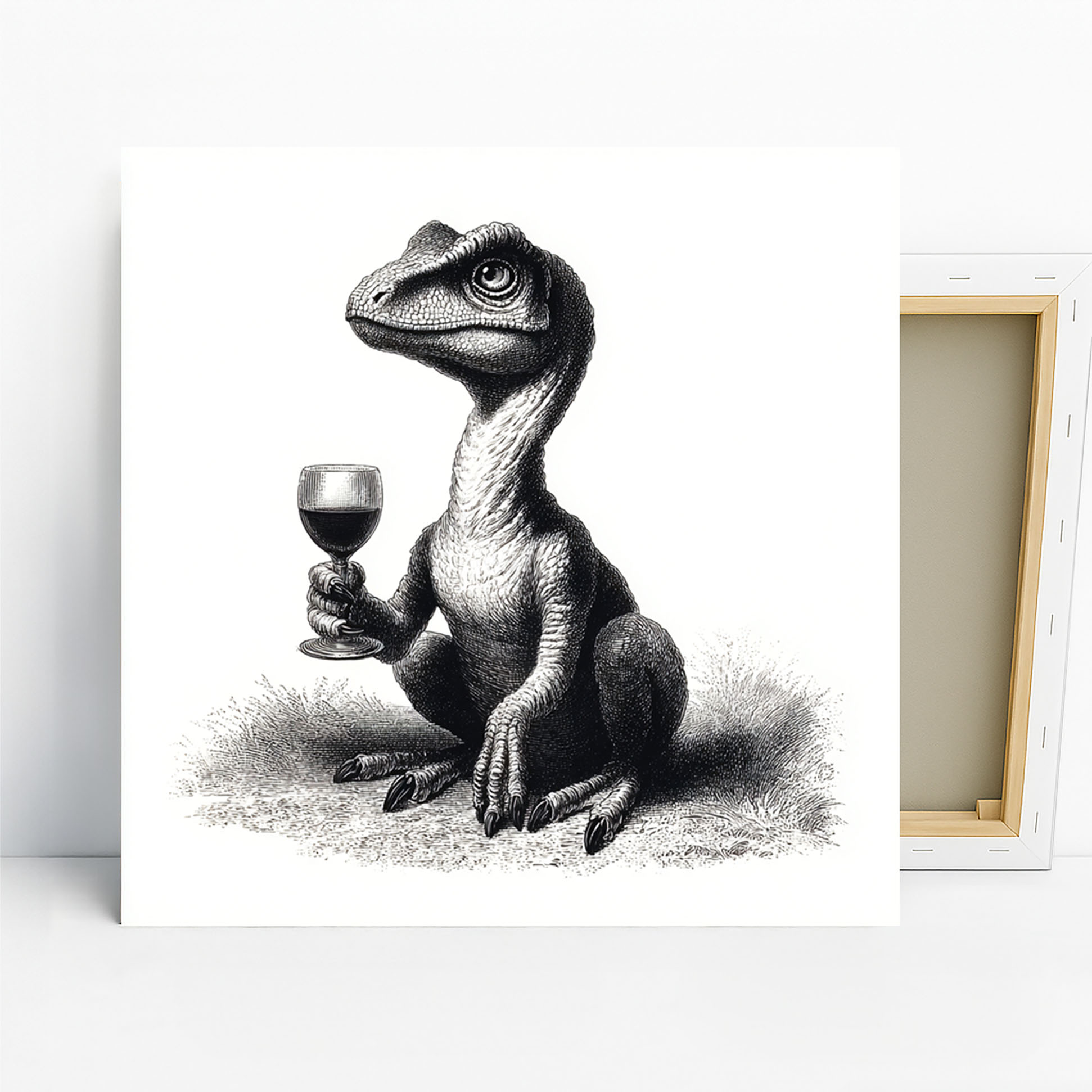 Velociraptor Wine Time Art