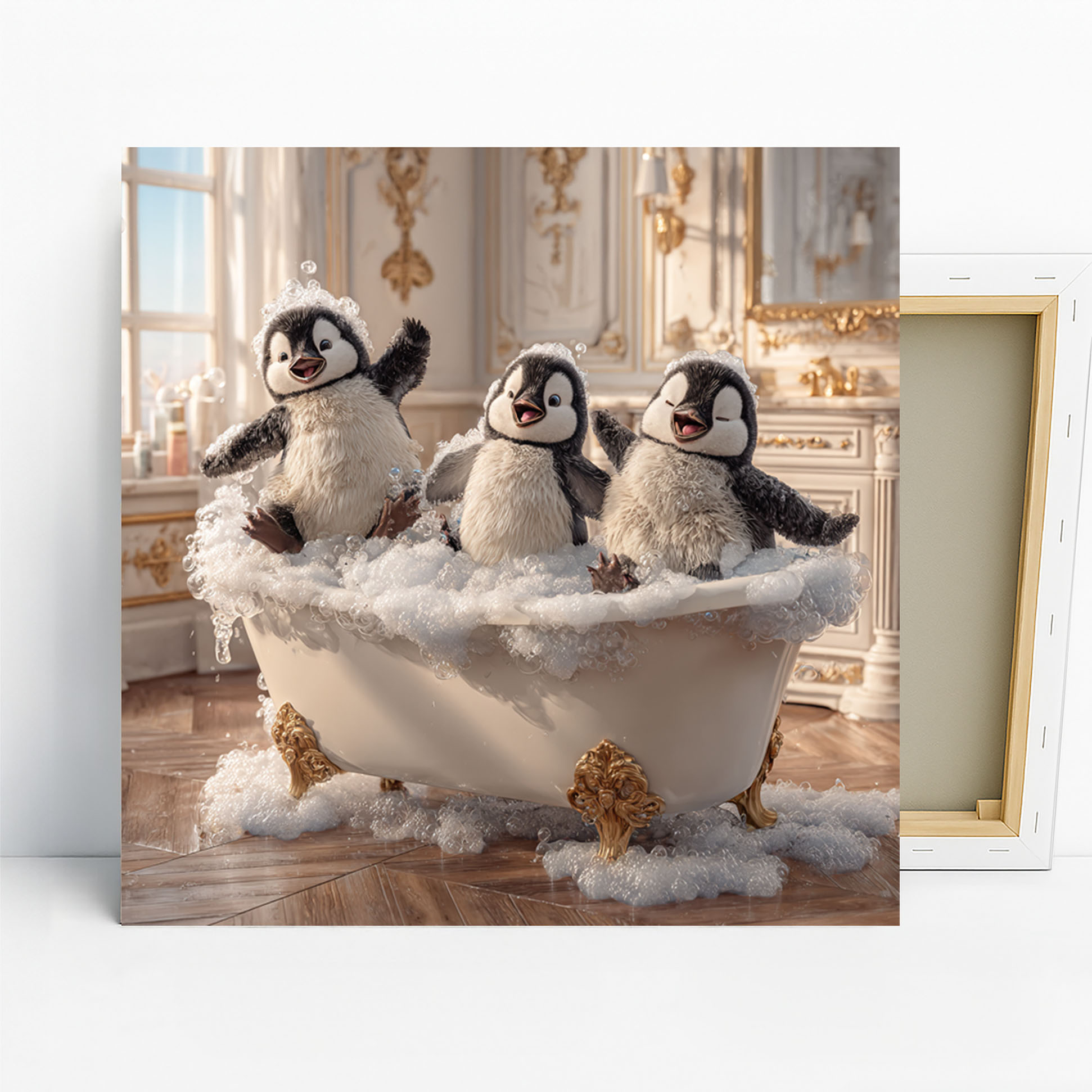 Penguin Bubble Bath Art