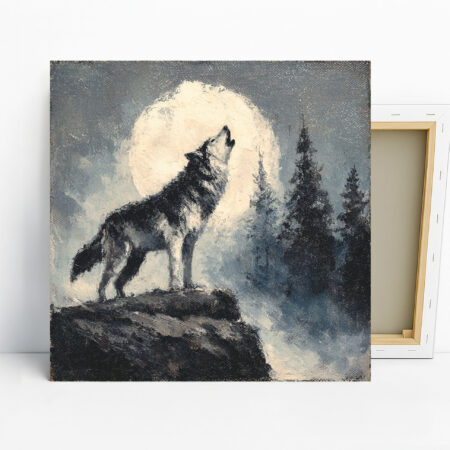 Wolf Howling Moon Art