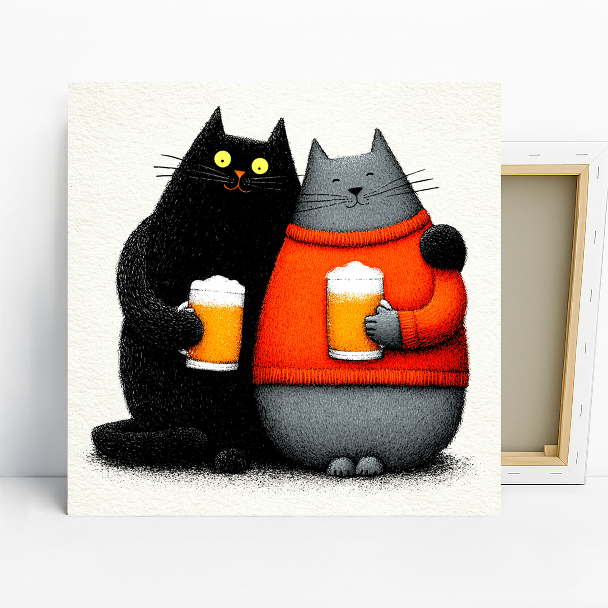 Cat Cheers Beer Art