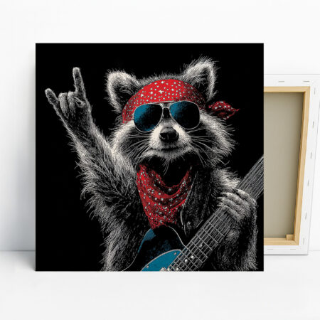 Raccoon Guitarist Art