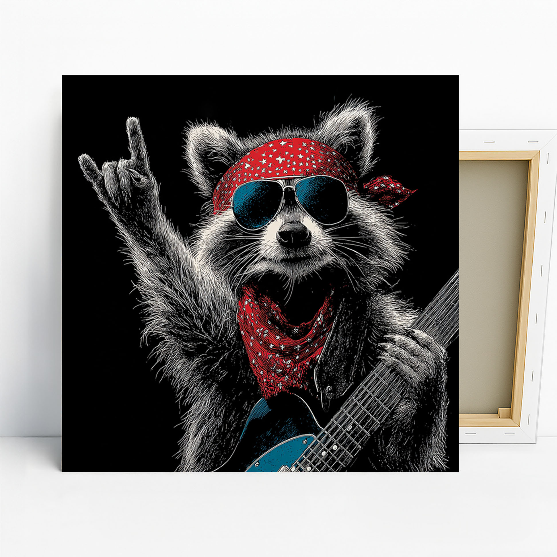 Raccoon Guitarist Art