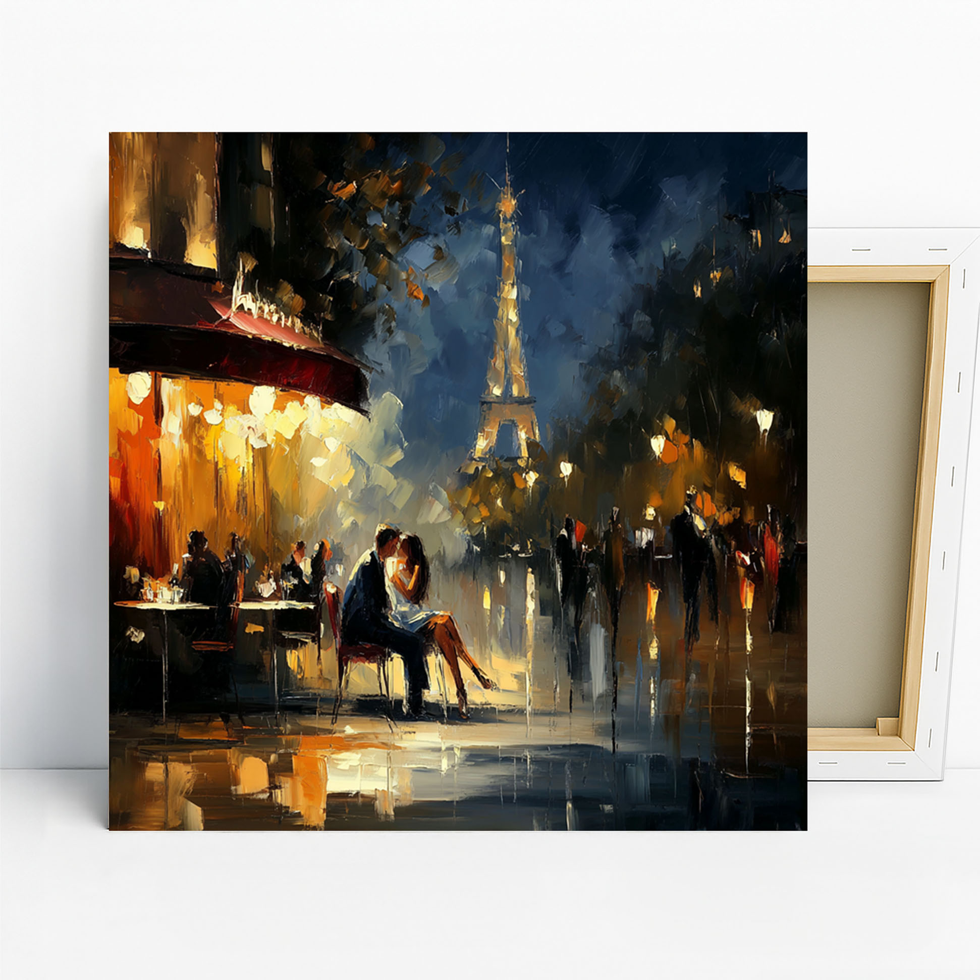 Paris Cafe Couple Art