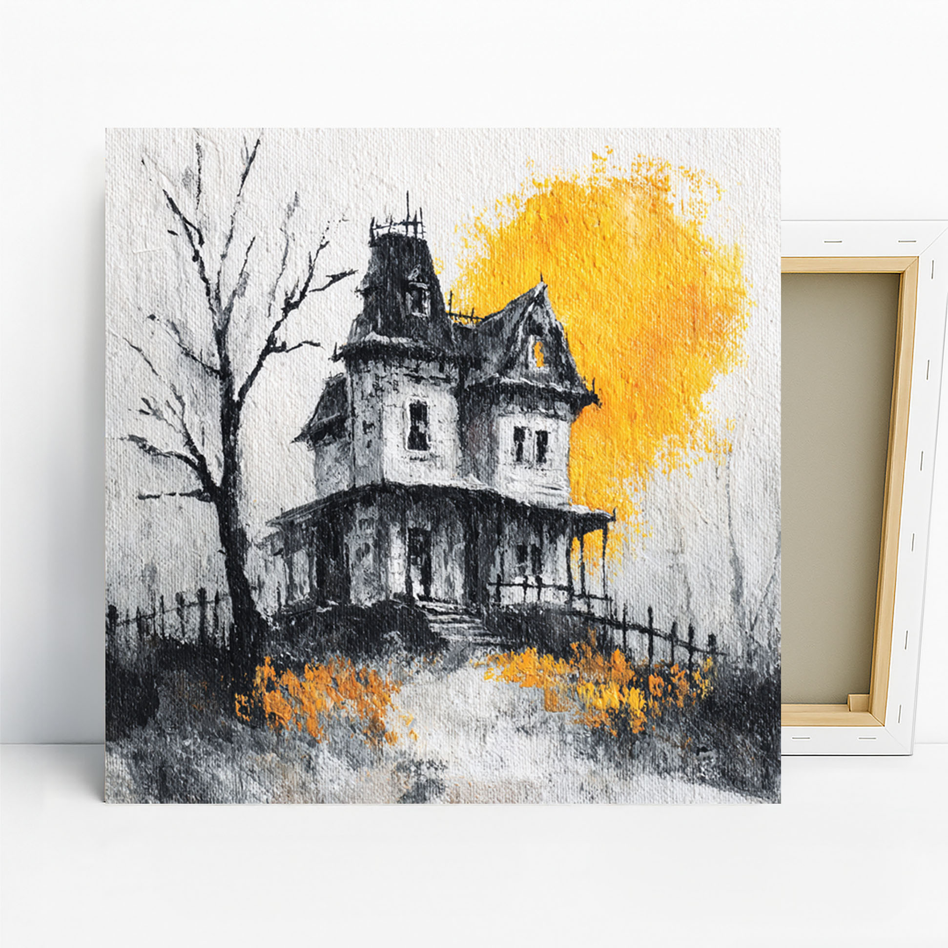 Haunted House Moonscape Art