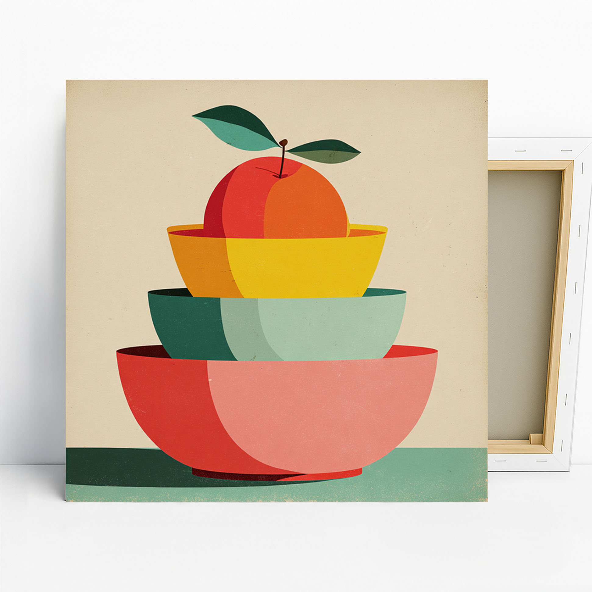 Stacked Bowls Fruit Art