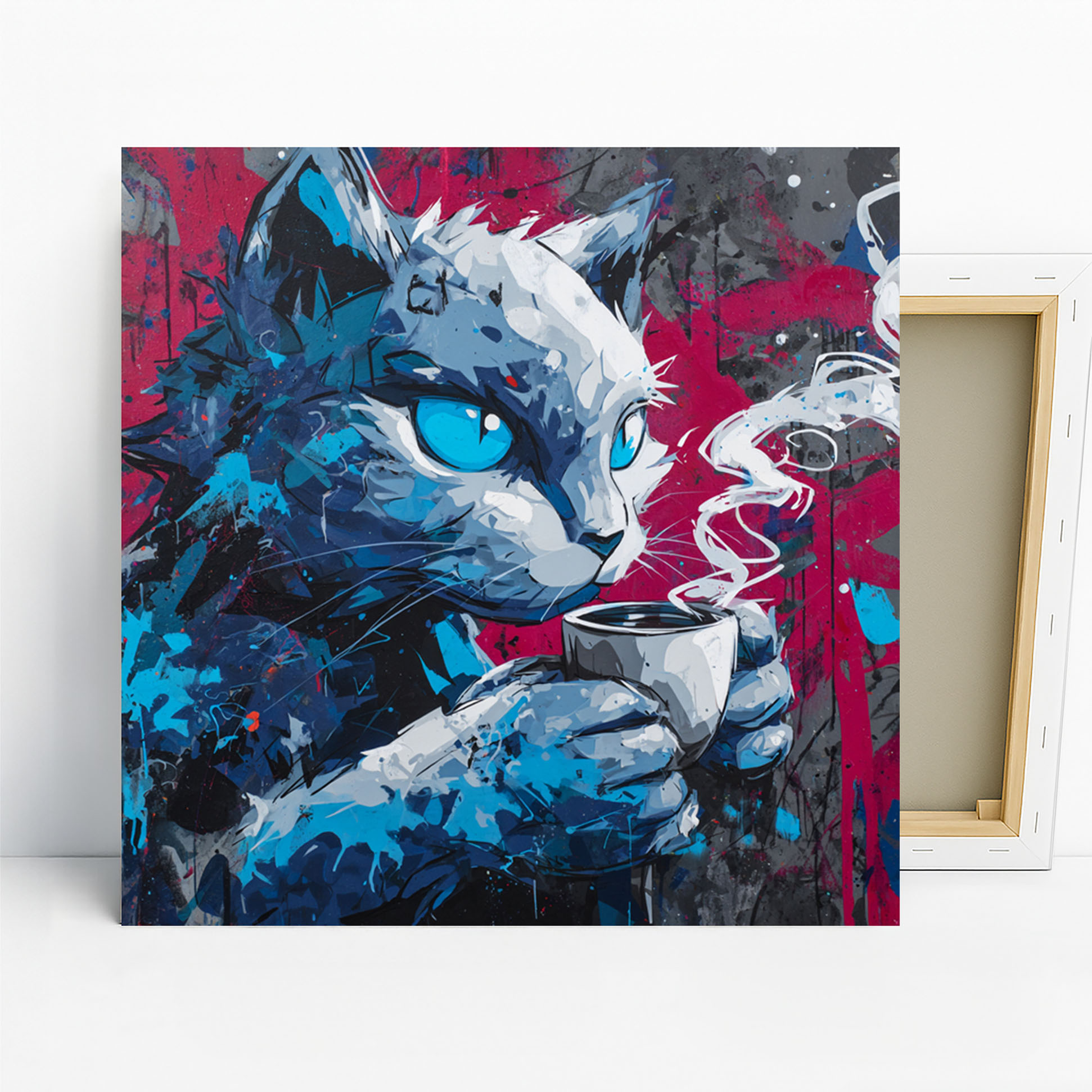 Cat Coffee Vibes Art