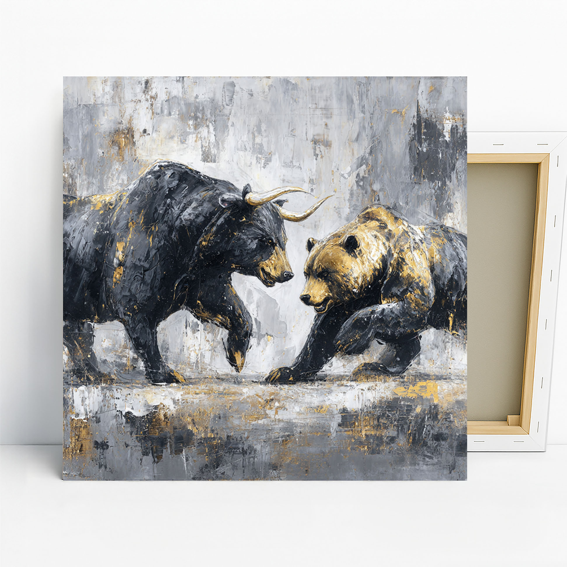 Bull and Bear Fight Art