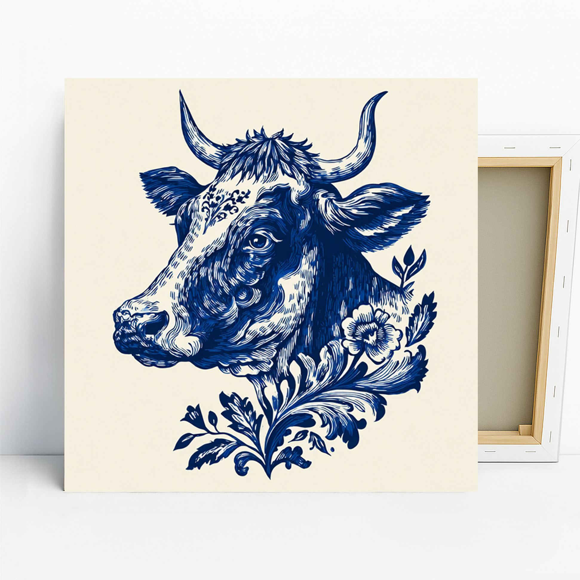 Highland Cow Floral Art