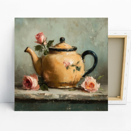 Rose Teapot Art, Canvas or Poster, Impressionis...