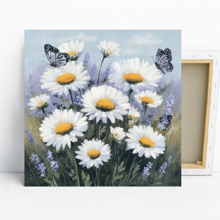Daisy Field Butterfly Art
