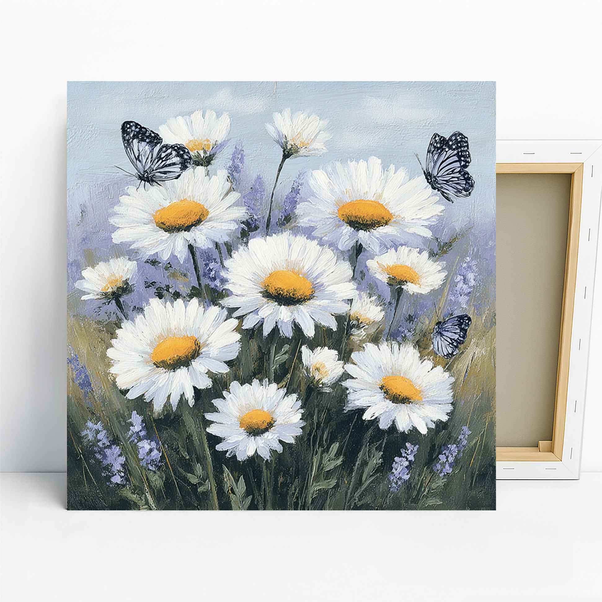 Daisy Field Butterfly Art
