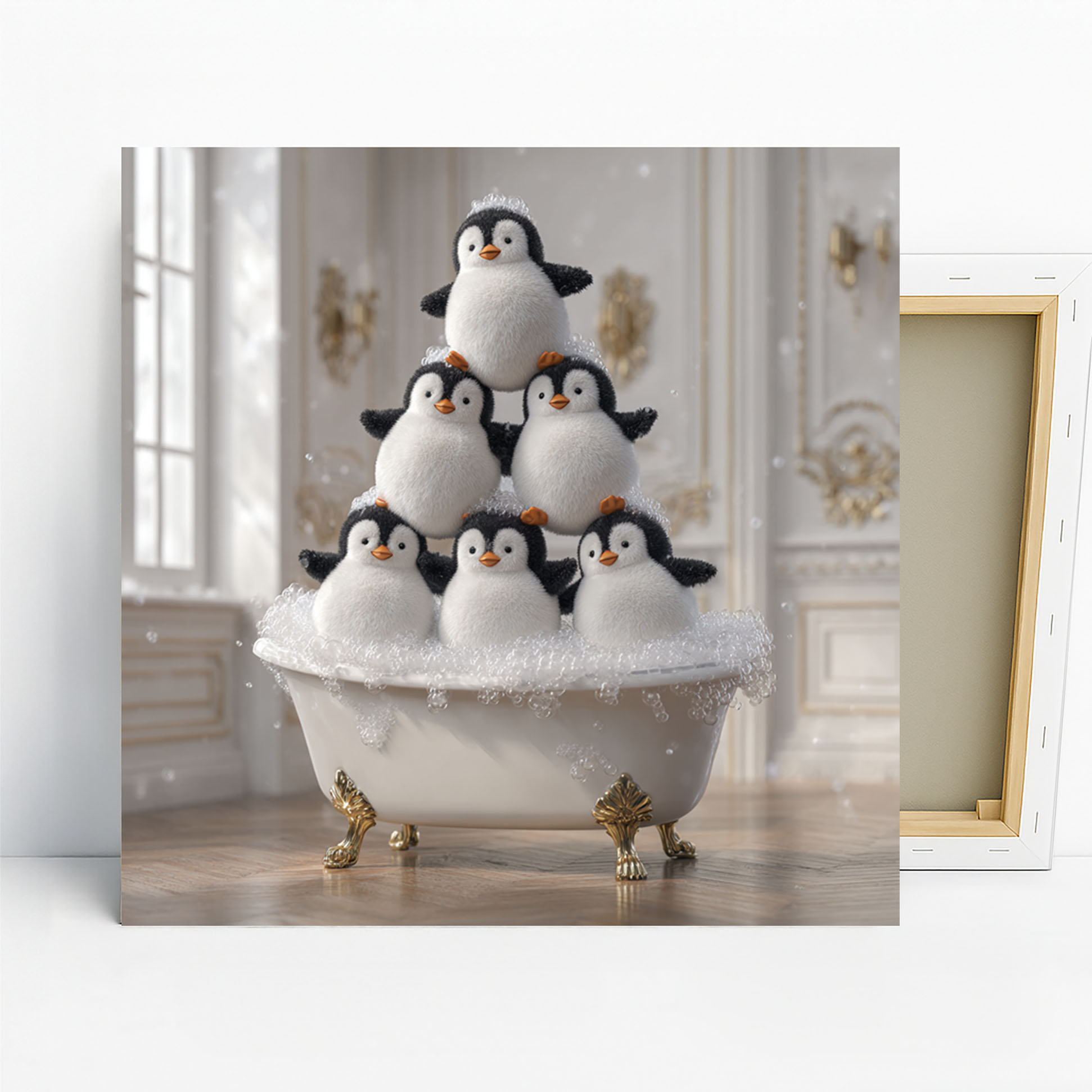Penguin Bubble Bath Art