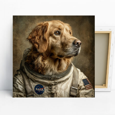 Golden Retriever Astronaut Art